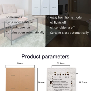 ZigBee 2gang Switch Black PC Panel