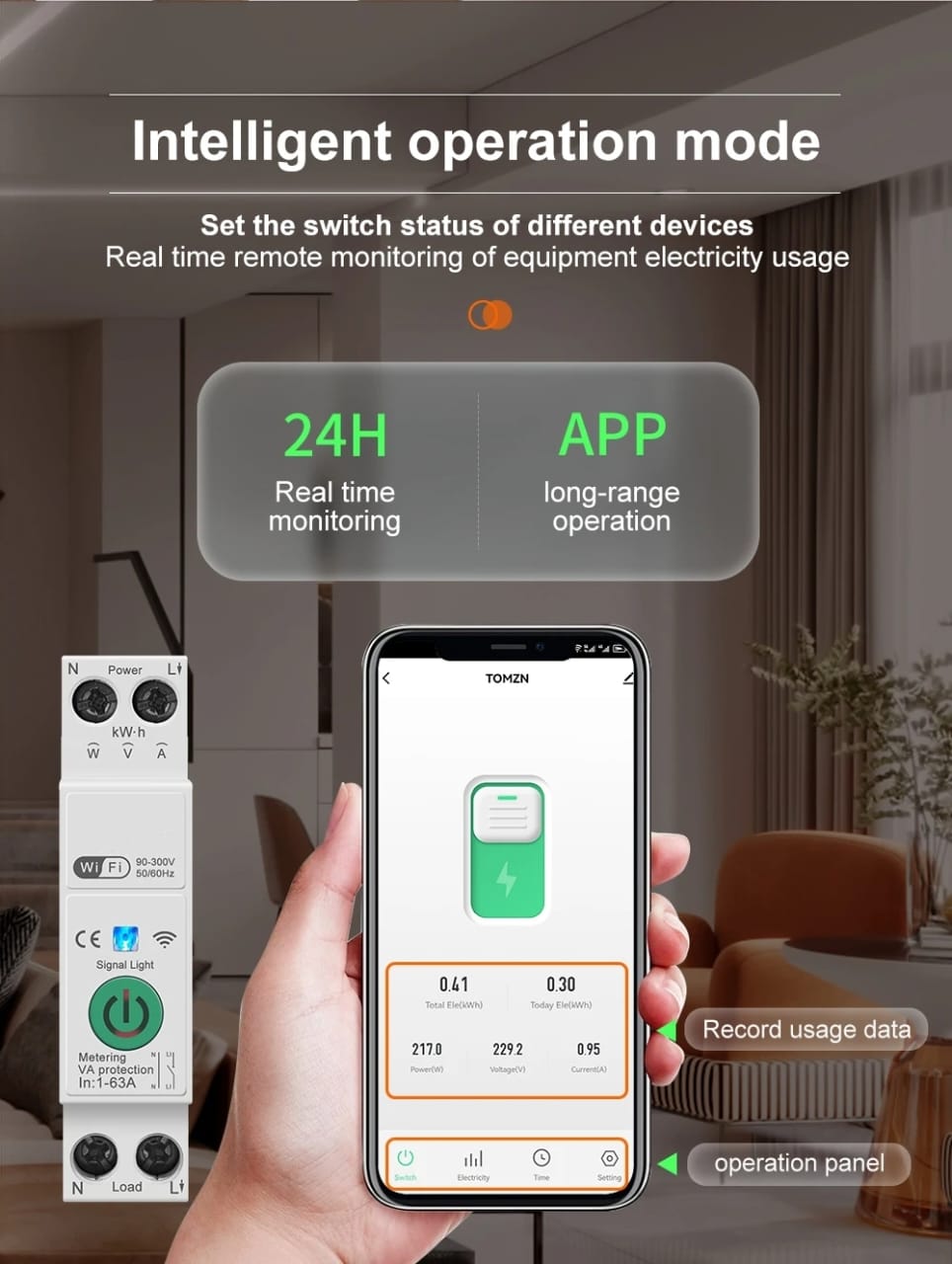 Smart Wi-fi Miniature Circuit Breaker with Power Metering